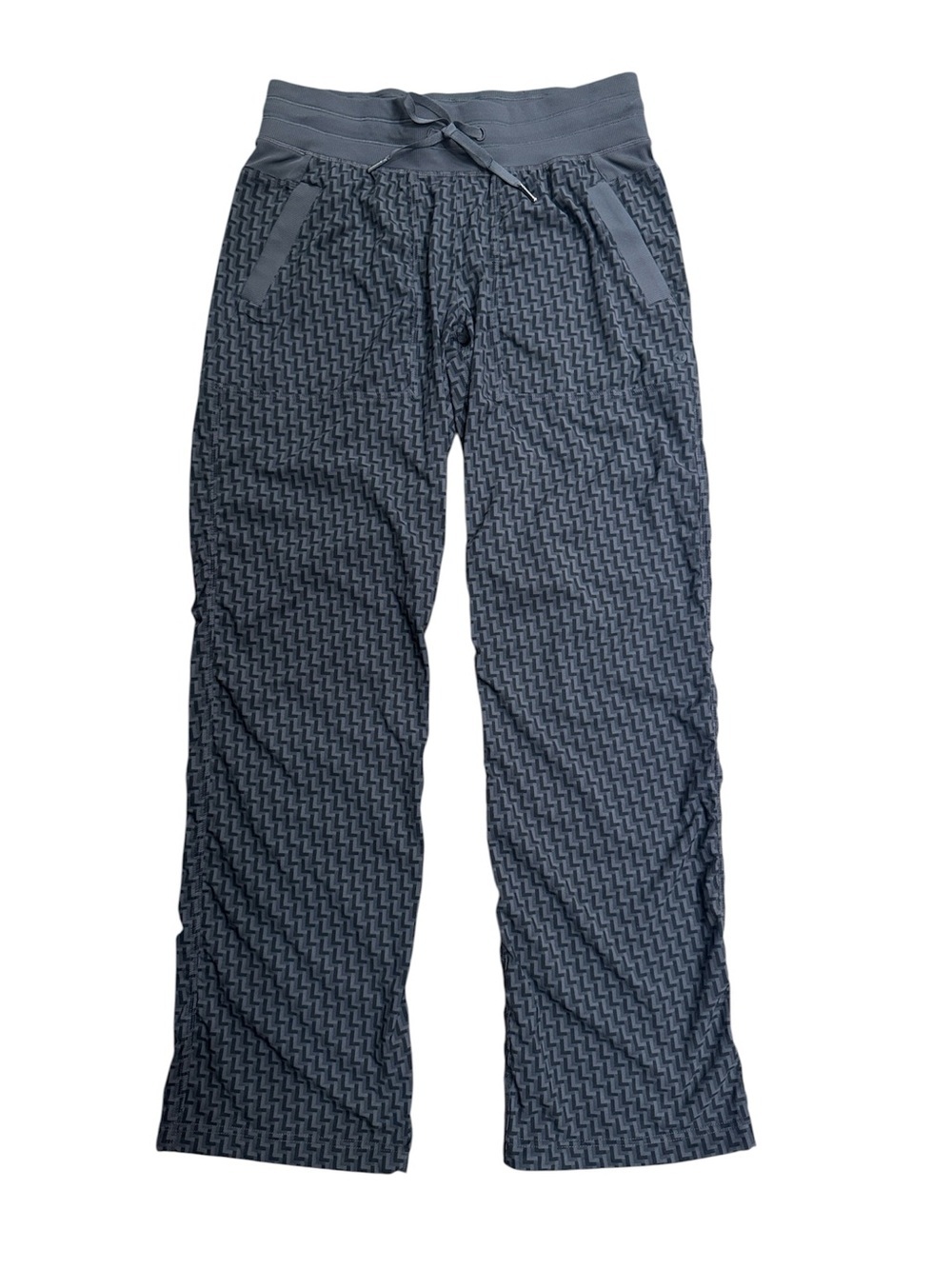 Lululemon Size 8 Gray Patterned Workout Pants High Rise - Picture 2 of 5